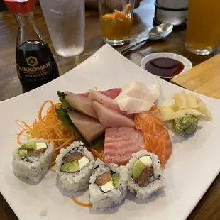 Sashimi and Philly Roll