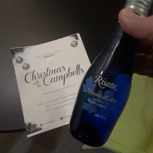 Christmas with the Campbell's playbill, with a side of Moscato.