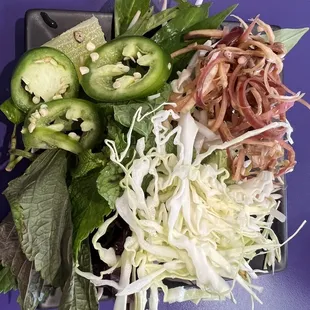 Veggies for the Bun Bo Hue