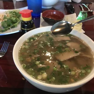 Beef broth pho with pork