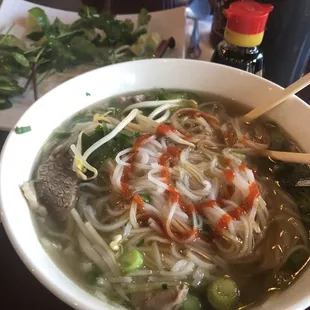 Brisket and eye round beef broth rice noodle pho
