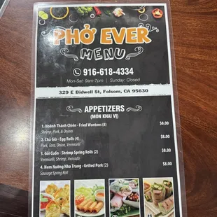menu