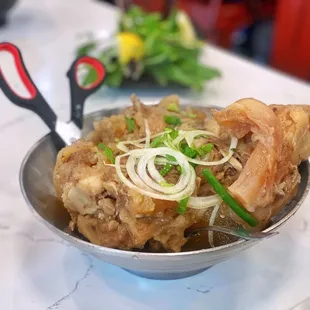 a bowl of food on a table