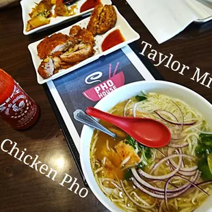 a bowl of chicken pho