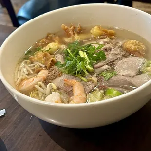 Pho with pork and shrimp