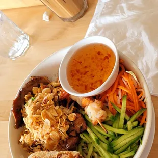 Moda vermicelli bowl.Iced Viet coffee.