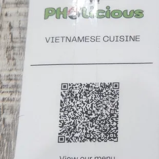 Qr code menu