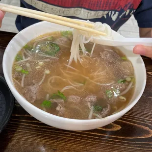 Pho beef and meatball!