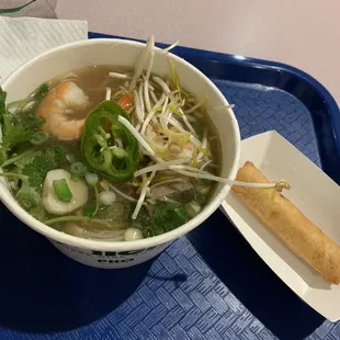 Pho with a Little Bit Of Everything &amp; the egg roll