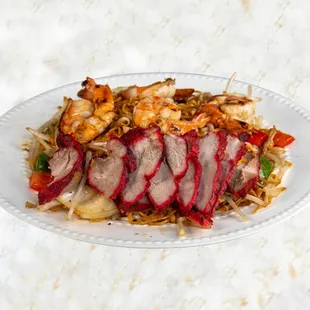 Egg Noodle Shrimp Pork BBQ ( Mì Tôm)
Egg noodle soup with jumbo shrimp with BBQ pork