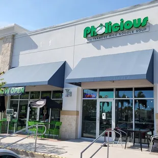 the front entrance of a restaurant