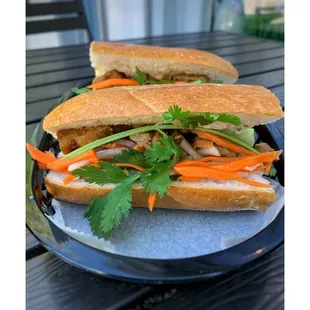 two sandwiches on a plate