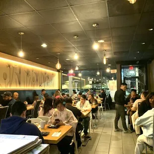 people sitting at tables