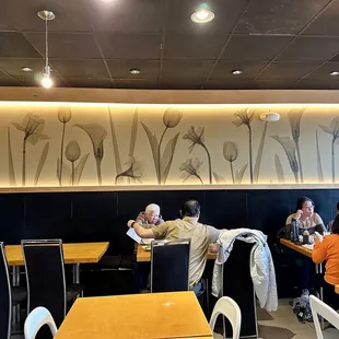 The inside of the restaurant.