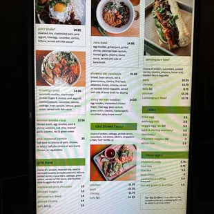 Menu as of June 2023 (TikTok - gillynova)