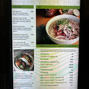 Menu as of June 2023 (TikTok - gillynova)