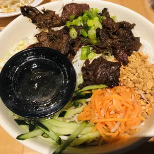 Lemongrass beef vermicelli bowl