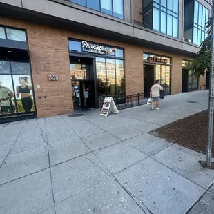 the entrance to the restaurant