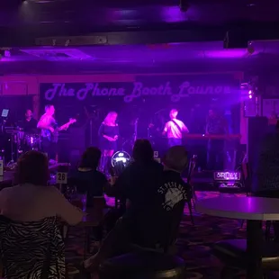 This is the phone booth lounge!!! At great place to listen to live bands!