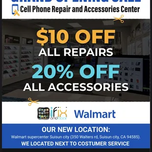 Our new location at Walmart supercenter Suisun city