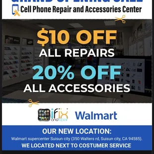 Our new location at Walmart supercenter Suisun city