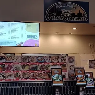 a menu and a menu board