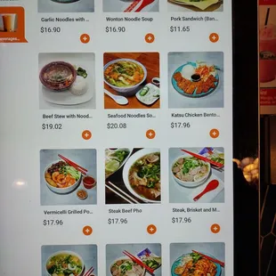 ramen and noodles, menu