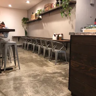 Communal tables...Spartan decor yet actually quite cosy!