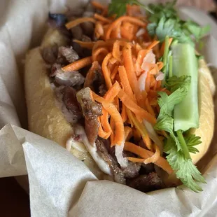Grilled Pork Bahn Mi - excellent grilled pork flavor. Very satisfying portion