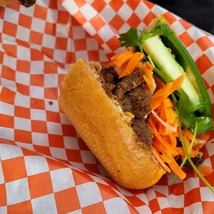 Lemongrass beef sandwich  (my half)