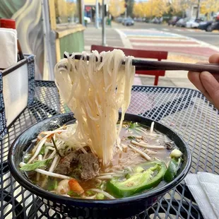 Because I love some noody action! Noods + surf &amp; turf pho