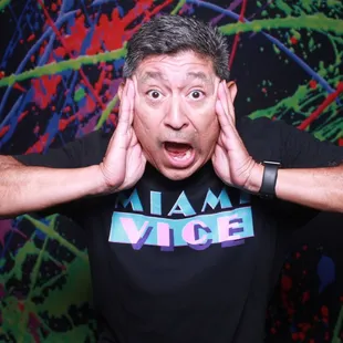My new 80&apos;s theme backdrop!