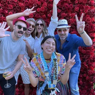 Flower backdrop, a big hit at the event.