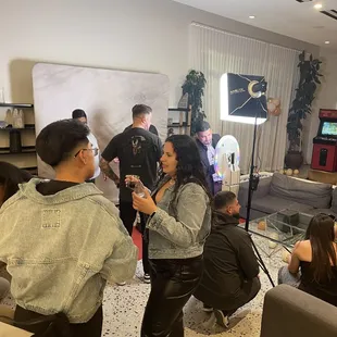 Marble White Backdrop for a Friendsgiving Celebration.