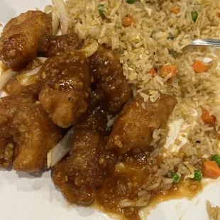 Orange Chicken and Fried Rice.