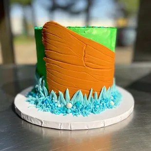 a close up of a cake