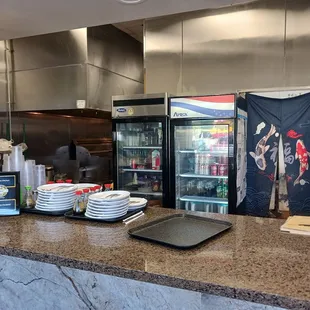 interior, sushi and sashimi