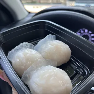 Shrimp Har Gow was so good I couldn't wait to eat it!!