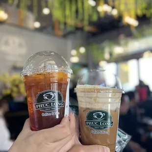 Peach Tea and Cloud Coffee (not recommended)