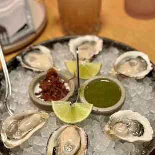 oysters - so good with nahm jim + fried shallots