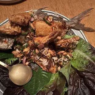 Fried Pompano Salad