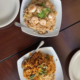 Pad Thai and Pineapple Fried Rice