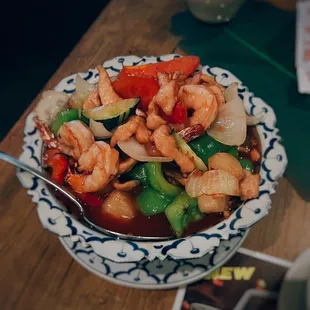 Lover's Honeymoon (shrimp and chicken w/ sweet &amp; sour sauce) / $11.75