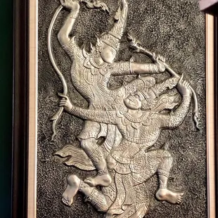 a carving of a man on a horse