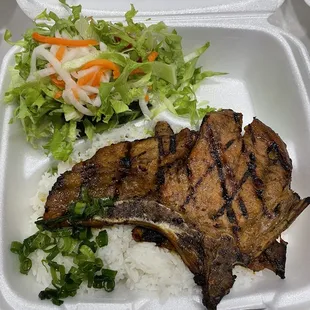 Char Grilled Pork Chop w/ Steamed Rice