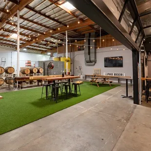 the interior of the brewery