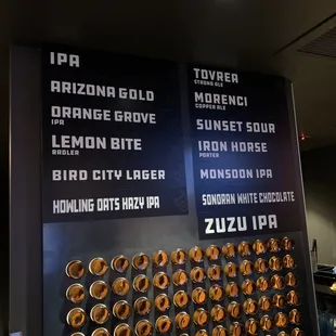 Beer menu