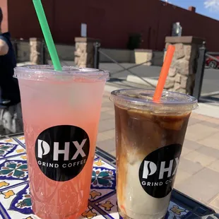 Watermelon Lemonade &amp; Caramel Mochiatto Oat Milk Coffee