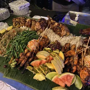 Spread of Lechon baboyand chicken.