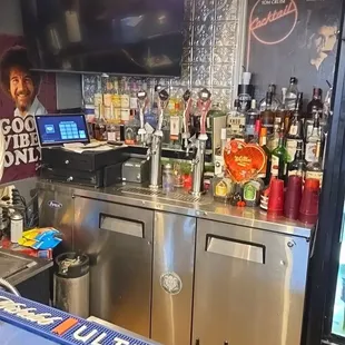 Full bar and draft craft beers.